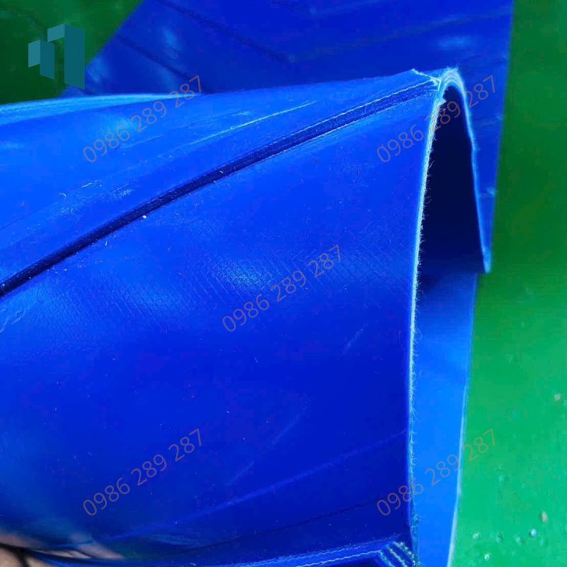 Băng Tải PVC Xanh Dương Gắn Gân V